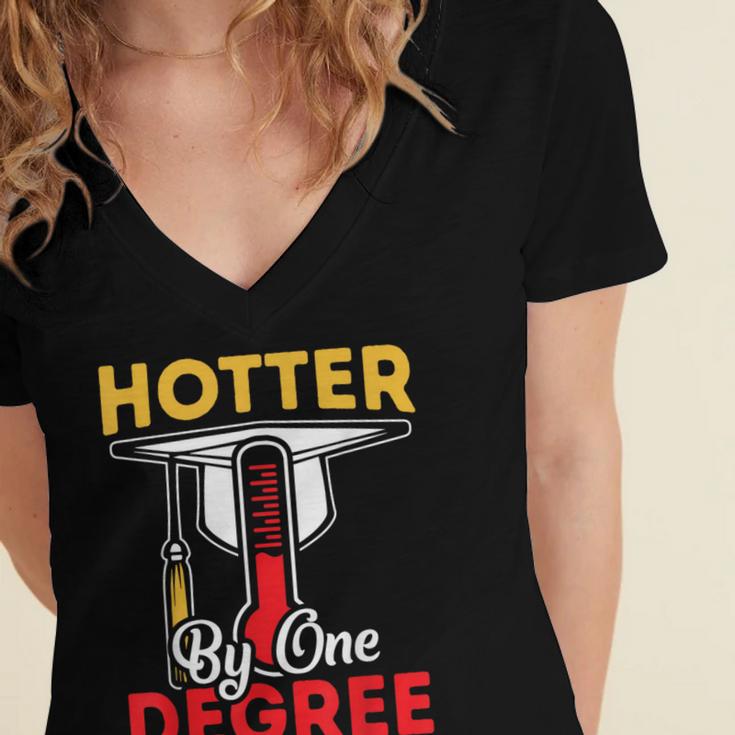 Graduation 2024 Hotter By One Degree Shirt Class Of 24 Women's Jersey Short Sleeve Deep V-Neck Tshirt