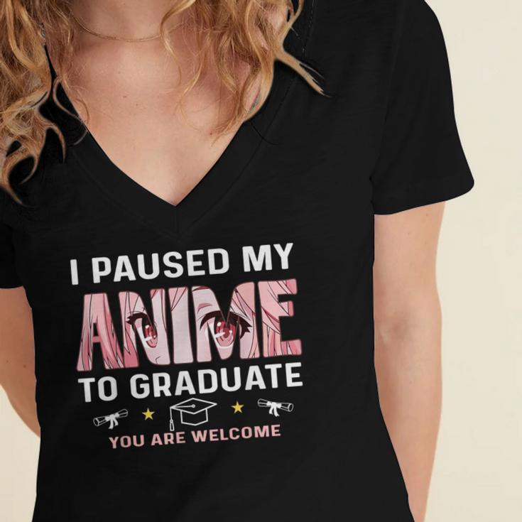 Graduation 5th 6th 8th Grade Class 2023 Anime Graduate Girls Women's Jersey Short Sleeve Deep V-Neck Tshirt