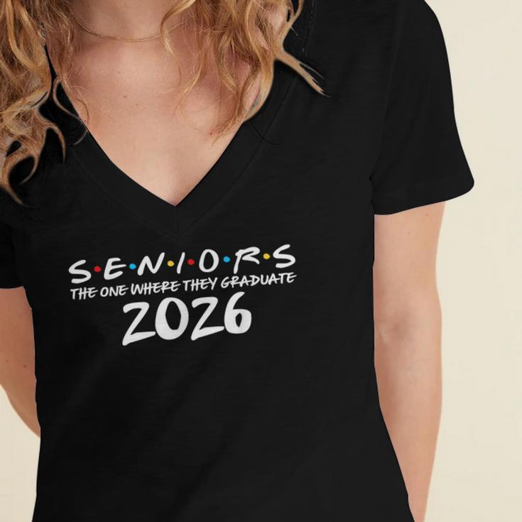 Graduation Announcements 2026 Retro Class Of 2026 Senior Women's Jersey Short Sleeve Deep V-Neck Tshirt