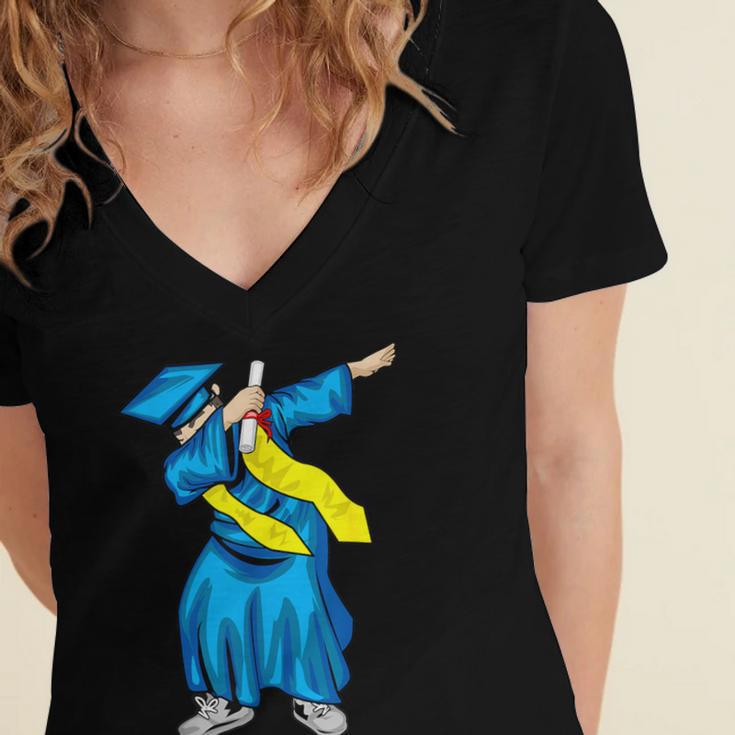 Graduation Dabbing 2018 Graduate Women's Jersey Short Sleeve Deep V-Neck Tshirt