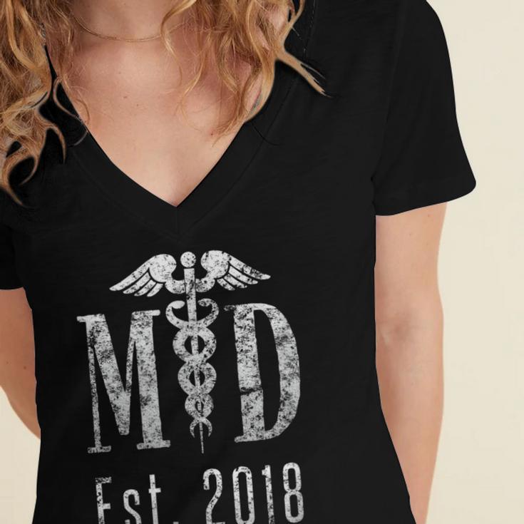 Graduation For Doctors t Shirt Tee Shirt Medical Doctors MD Women's Jersey Short Sleeve Deep V-Neck Tshirt