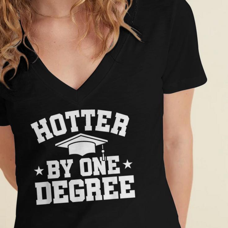 Graduation Hotter By One Degree Women's Jersey Short Sleeve Deep V-Neck Tshirt