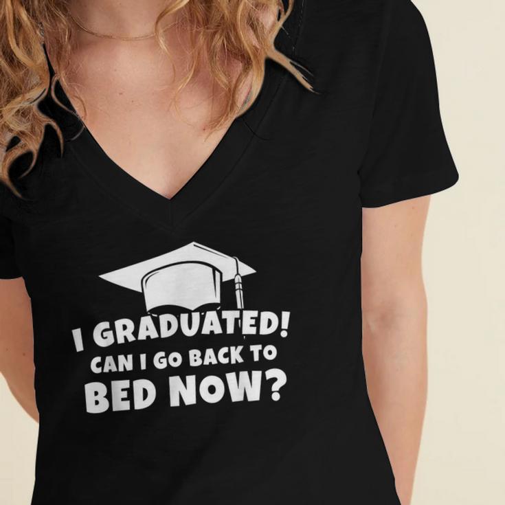 Graduation Motivation Joke University High School Student Women's Jersey Short Sleeve Deep V-Neck Tshirt