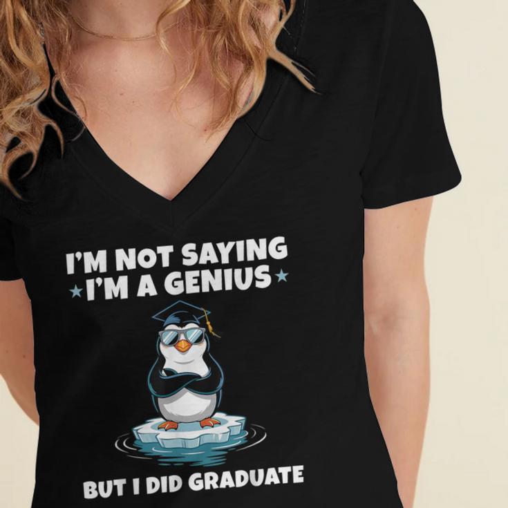 Graduation Not Saying I'm A Genius But I Did Graduate Women's Jersey Short Sleeve Deep V-Neck Tshirt