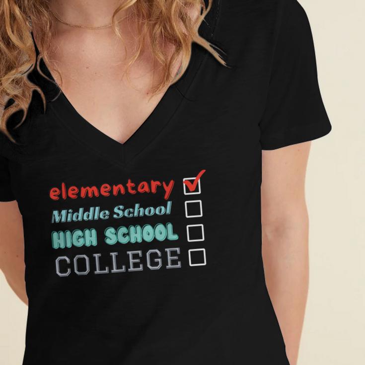 Graduation Promotion Elementary School To Junior High Women's Jersey Short Sleeve Deep V-Neck Tshirt