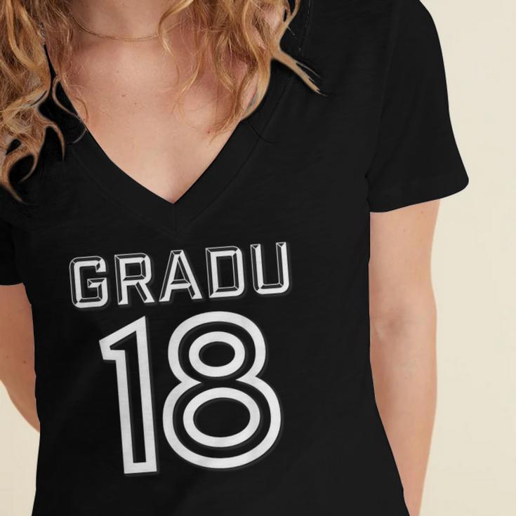Graduation Shirt 2018 Women's Jersey Short Sleeve Deep V-Neck Tshirt