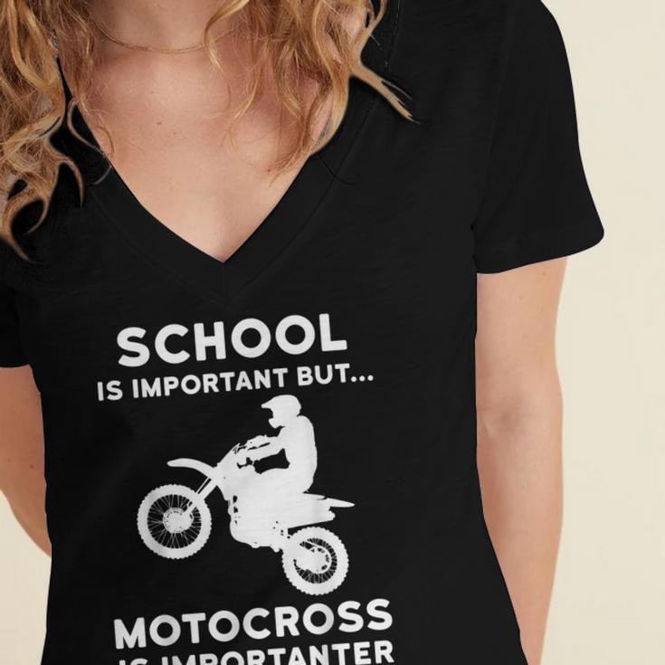 Graduation Shirt For Dirtbike Motocross Riders Women's Jersey Short Sleeve Deep V-Neck Tshirt