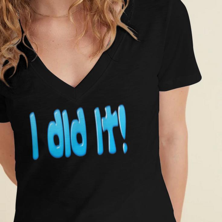 I Did It Graduation Shirt For Graduates And Proud Parents Women's Jersey Short Sleeve Deep V-Neck Tshirt