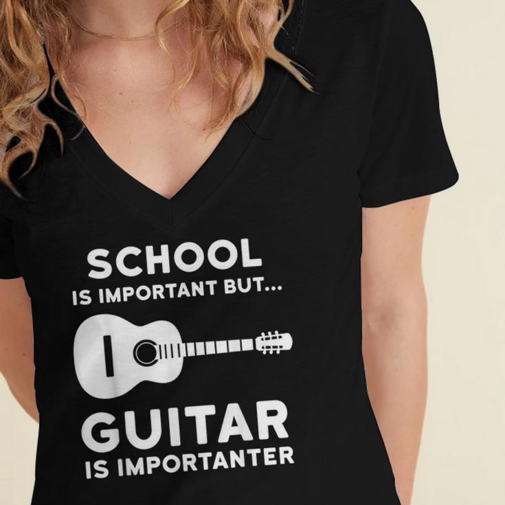 Graduation Shirt For Guitar Players & Band Member Women's Jersey Short Sleeve Deep V-Neck Tshirt