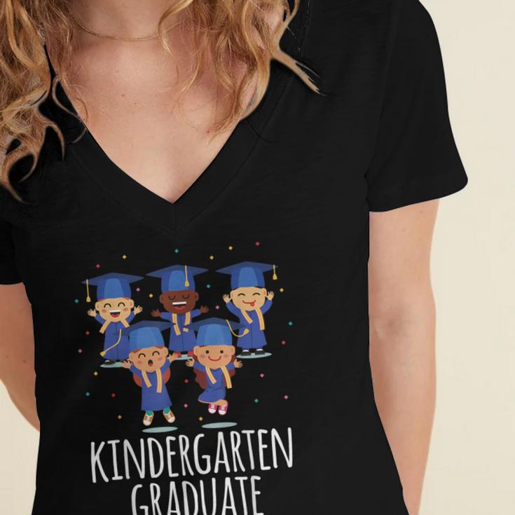 Graduation Shirt Kindergarten Graduate Tshirt Women's Jersey Short Sleeve Deep V-Neck Tshirt