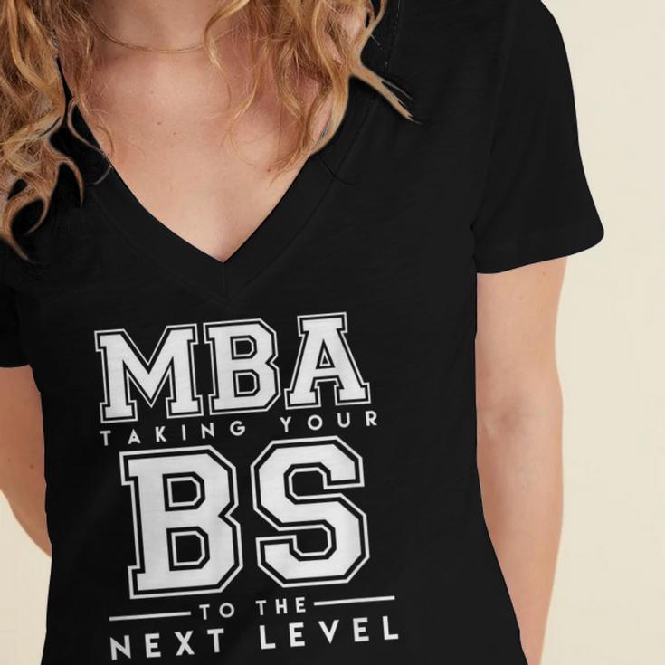 Graduation Shirt For Him Her MBA Next Level BS Women's Jersey Short Sleeve Deep V-Neck Tshirt