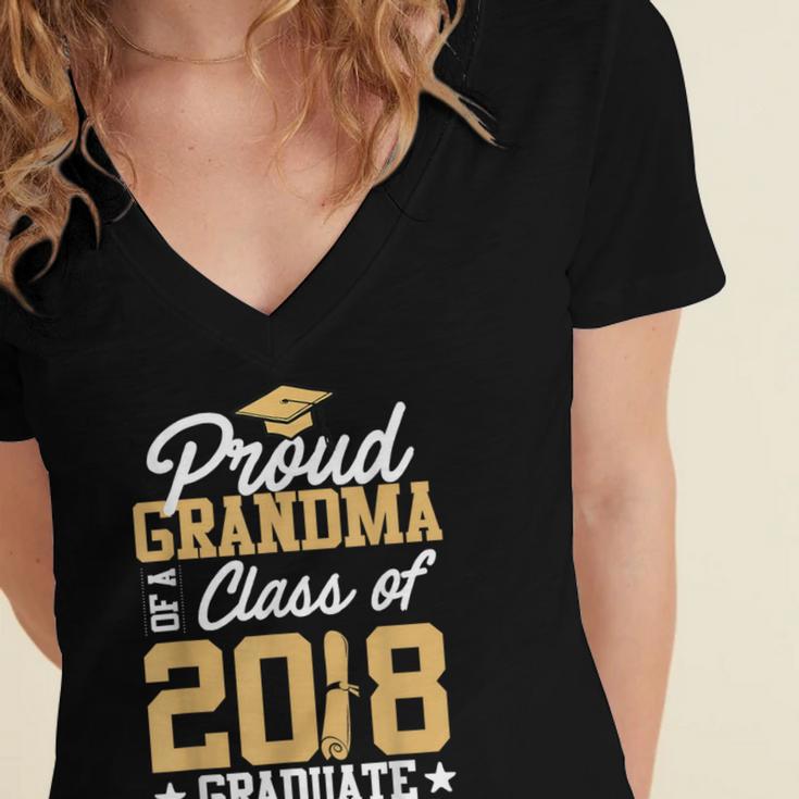 Graduation Shirts For Family Graduation 2018 Grandma Shirt Women's Jersey Short Sleeve Deep V-Neck Tshirt