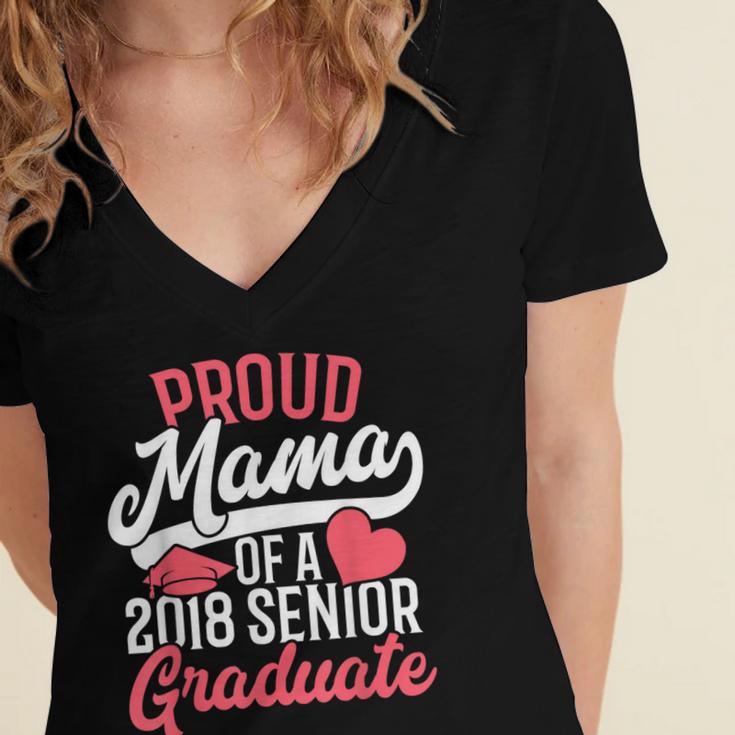 GraduationShirt For Mom Proud Mama Of 2018 Senior Tee Women's Jersey Short Sleeve Deep V-Neck Tshirt
