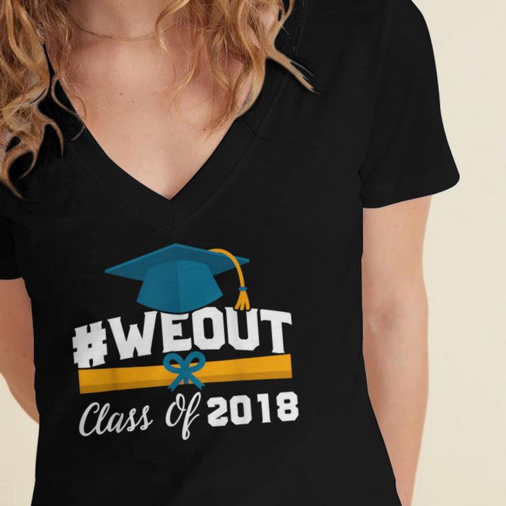 GraduationShirt WeOut Class Of 2018 Tee Women's Jersey Short Sleeve Deep V-Neck Tshirt