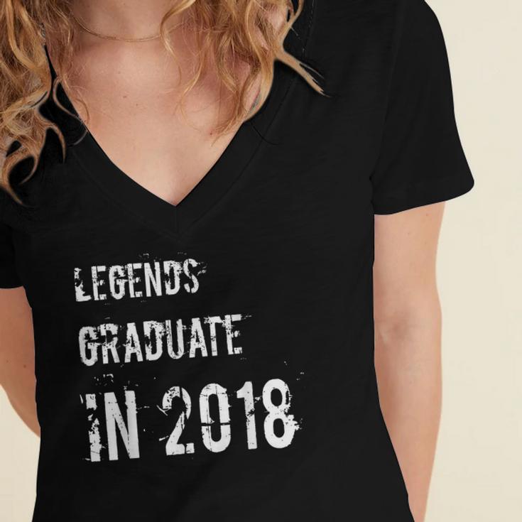 GraduationShirts Legends Graduate In 2018 Tee Women's Jersey Short Sleeve Deep V-Neck Tshirt