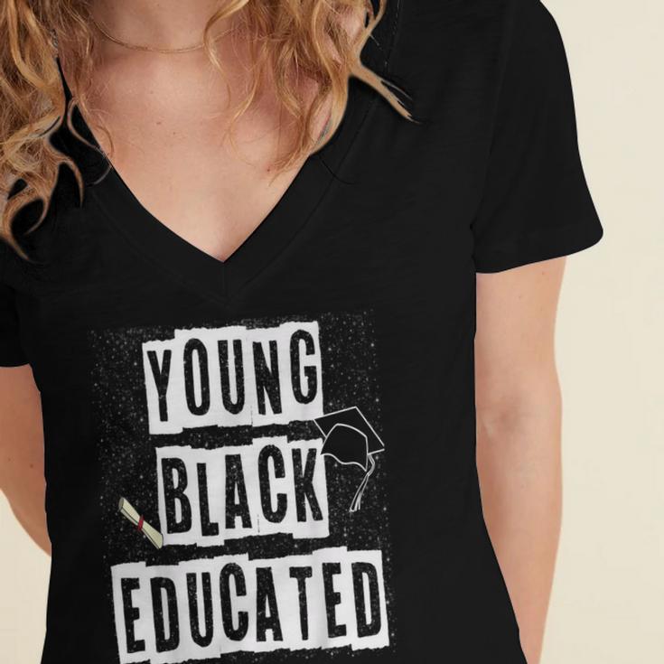 Graduation Young Educated For Men And Women Women's Jersey Short Sleeve Deep V-Neck Tshirt