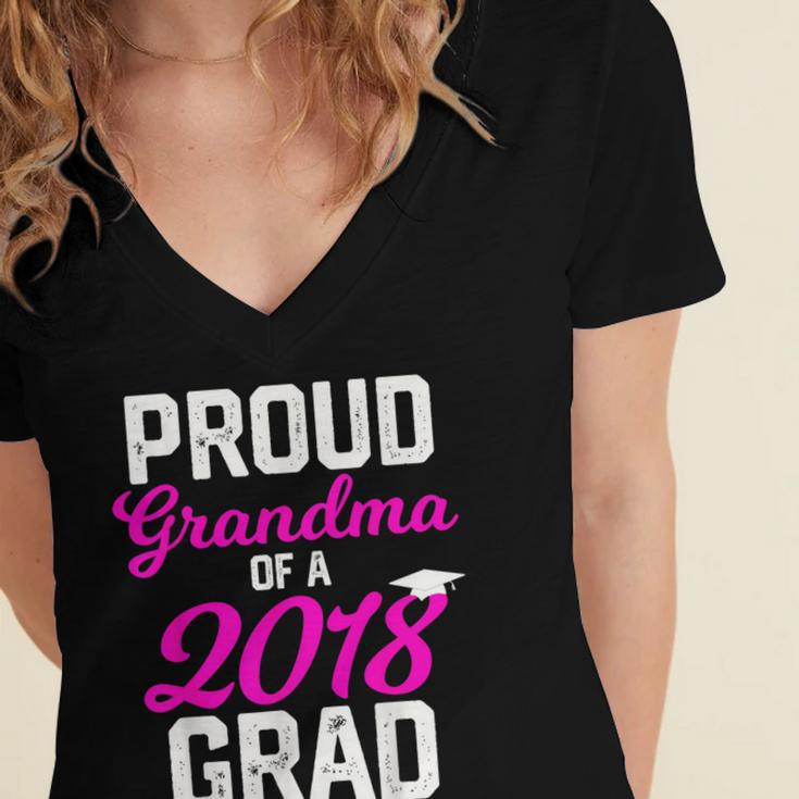 Grandma Graduation Shirt 2018 High School College Grad Women's Jersey Short Sleeve Deep V-Neck Tshirt