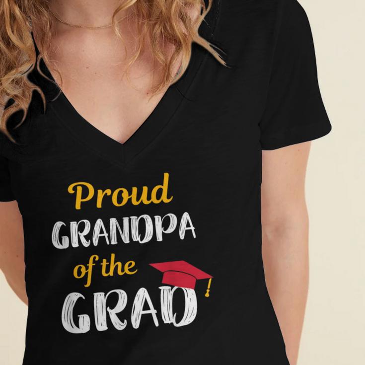 Grandpa Of Graduate Shirt Proud Grandfather Graduation Tee Women's Jersey Short Sleeve Deep V-Neck Tshirt