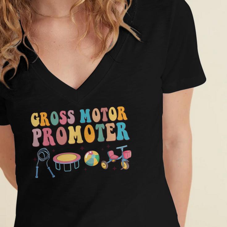 Gross Motor Promoter Physical Therapist Graduation Women's Jersey Short Sleeve Deep V-Neck Tshirt