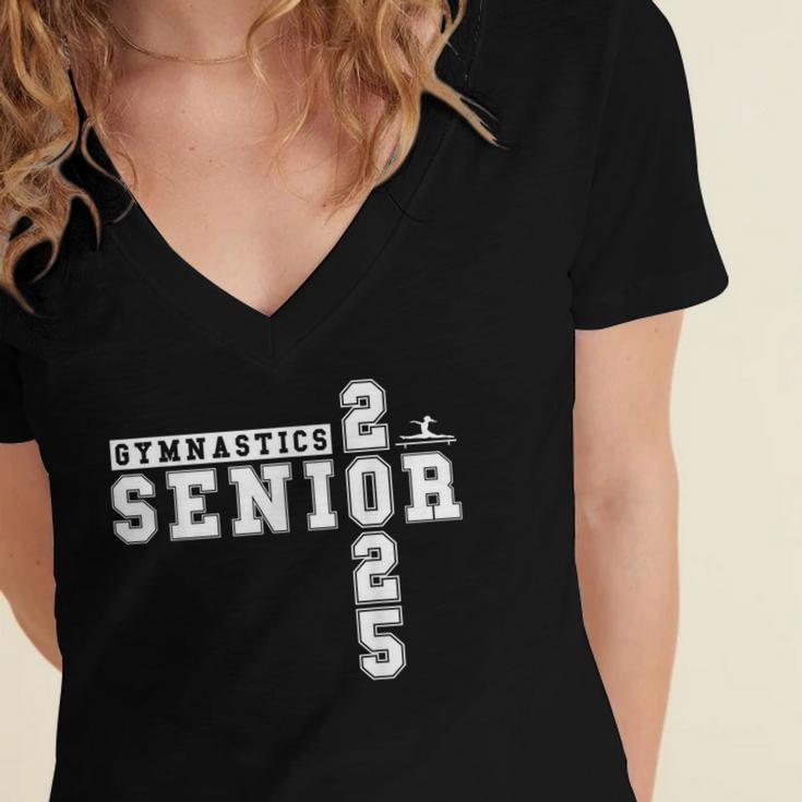 Gymnastics Senior Night Gymnastics Senior 2025 Graduation 2 Women's Jersey Short Sleeve Deep V-Neck Tshirt