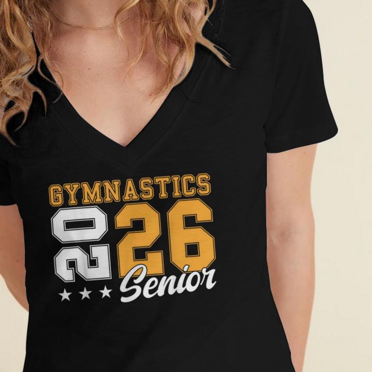 Gymnastics Senior Night Gymnastics Senior 2026 Graduation 17 Women's Jersey Short Sleeve Deep V-Neck Tshirt