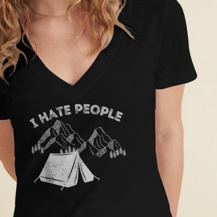 I Hate People Introvert Sarcastic I Love Camping Women's Jersey Short Sleeve Deep V-Neck Tshirt I Hate People Introvert Sarcastic I Love Camping Women's Jersey Short Sleeve Deep V-Neck Tshirt