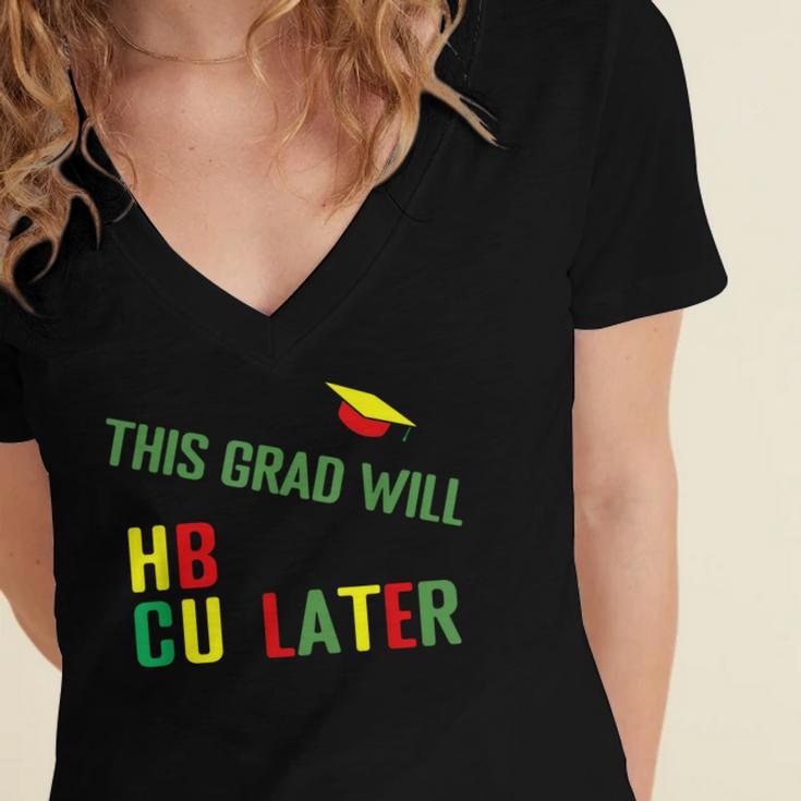 HBCU Graduation Shirt HBCU Grad Shirt Women's Jersey Short Sleeve Deep V-Neck Tshirt