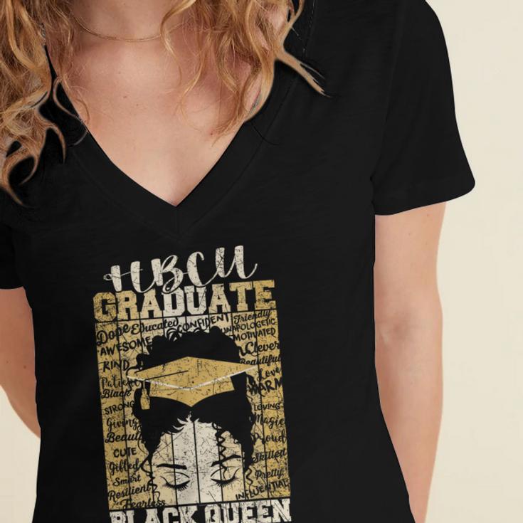 HBCU Historical College Alumni Queen Graduation 2024 Women's Jersey Short Sleeve Deep V-Neck Tshirt