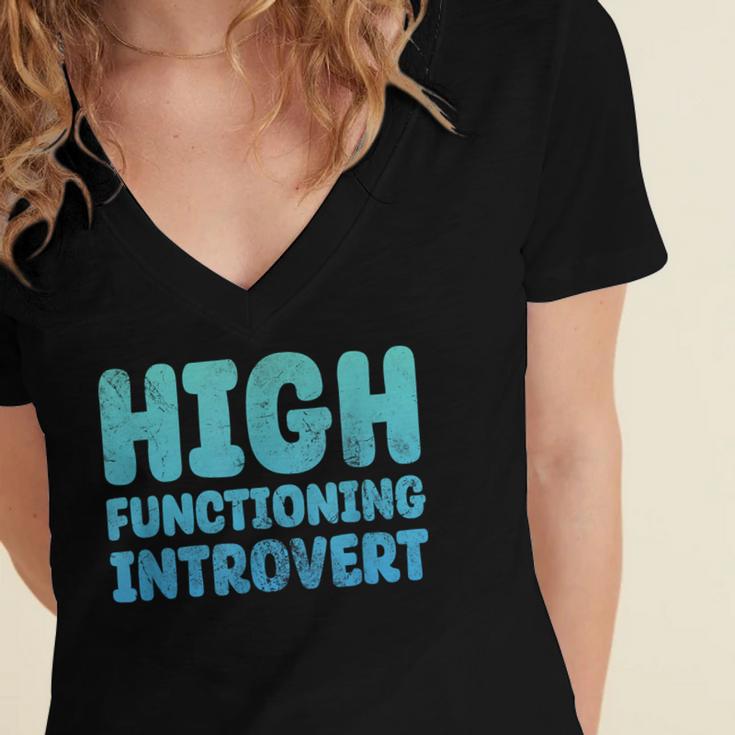 High Functioning Introvert Sarcasm Sarcastic Grunge Women's Jersey Short Sleeve Deep V-Neck Tshirt High Functioning Introvert Sarcasm Sarcastic Grunge Women's Jersey Short Sleeve Deep V-Neck Tshirt