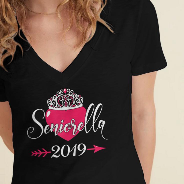 High School 2019 Senior Graduation Shirt Girls Daughter Women's Jersey Short Sleeve Deep V-Neck Tshirt