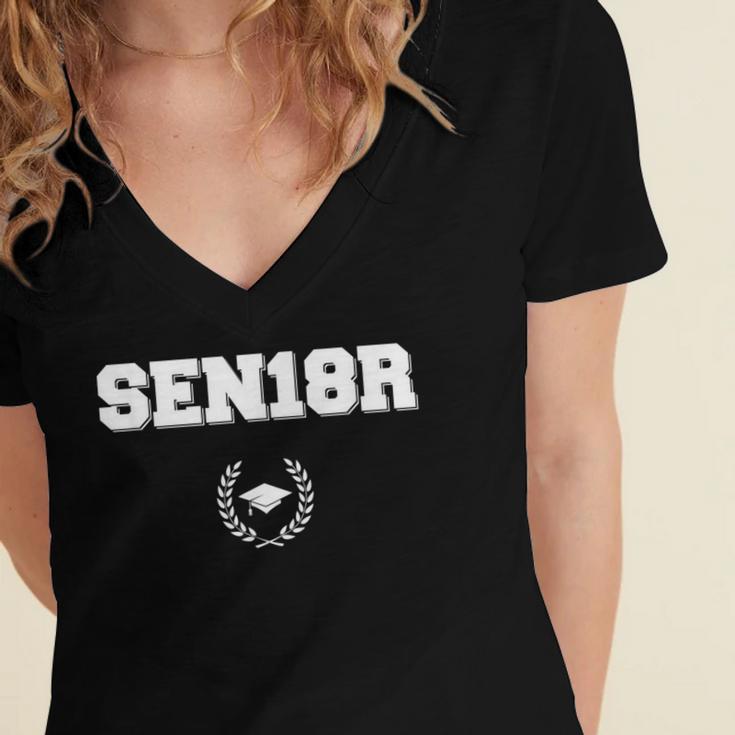 High School College Senior Graduation TShirt 2018 Women's Jersey Short Sleeve Deep V-Neck Tshirt