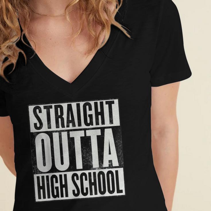 High School Graduation 2018 Grad For Him And Her Women's Jersey Short Sleeve Deep V-Neck Tshirt