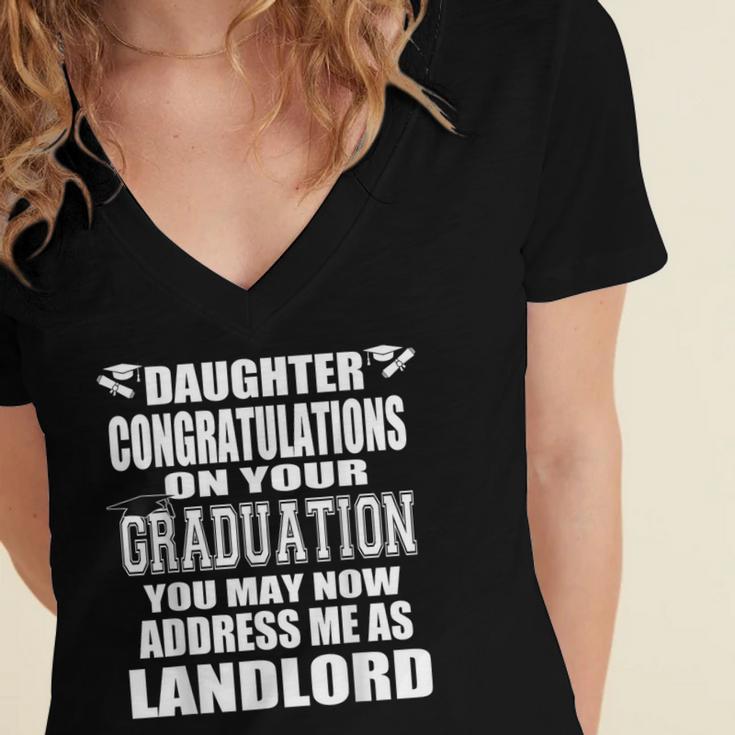 High School Graduation Mom DadShirt College Grad Women's Jersey Short Sleeve Deep V-Neck Tshirt