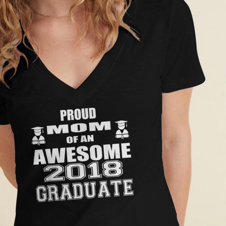 High School Graduation MomShirt College Graduation Women's Jersey Short Sleeve Deep V-Neck Tshirt