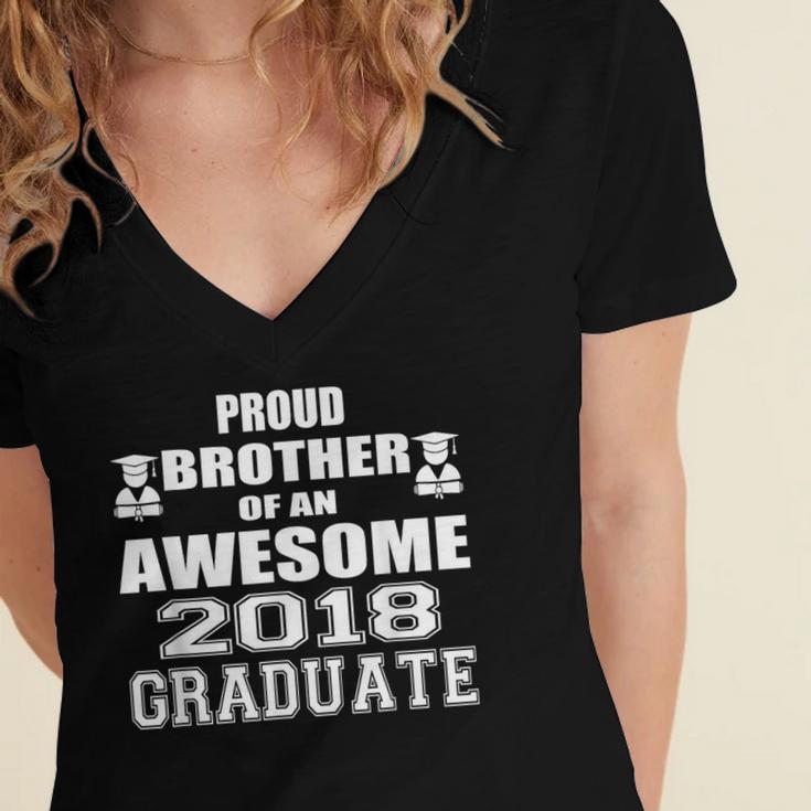 High School Graduation Shirt College Graduation Brother Women's Jersey Short Sleeve Deep V-Neck Tshirt