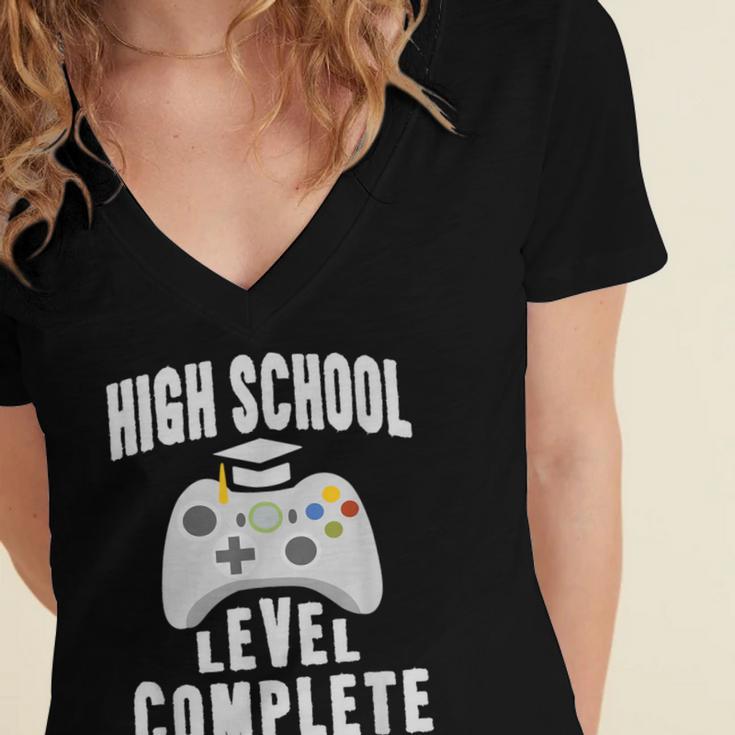High School Graduation Shirt Gamer Graduation Women's Jersey Short Sleeve Deep V-Neck Tshirt