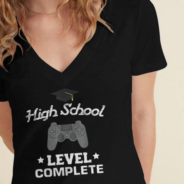High School Graduation Shirt Video Gamer Nerd Geek Game Women's Jersey Short Sleeve Deep V-Neck Tshirt
