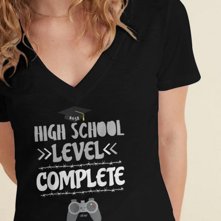 High School Graduation Shirt Video Gamer Graduation Women's Jersey Short Sleeve Deep V-Neck Tshirt