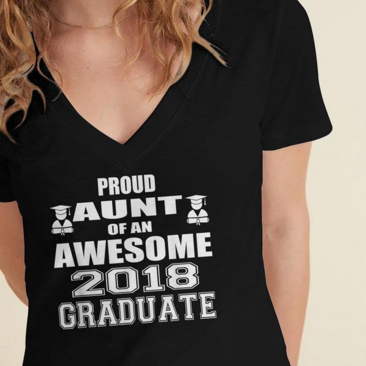 High School GraduationShirt College Graduation Aunt Women's Jersey Short Sleeve Deep V-Neck Tshirt
