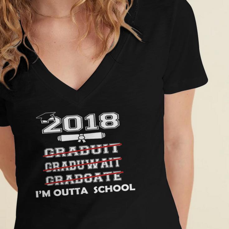 High School GraduationShirt College Graduation Women's Jersey Short Sleeve Deep V-Neck Tshirt