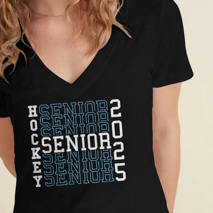 Hockey Senior Night Hockey Senior 2025 Graduation 50 Women's Jersey Short Sleeve Deep V-Neck Tshirt