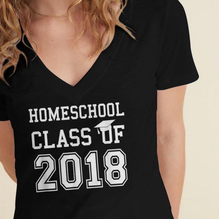 Homeschool Graduation Shirt Class Of 2018Shirt Women's Jersey Short Sleeve Deep V-Neck Tshirt