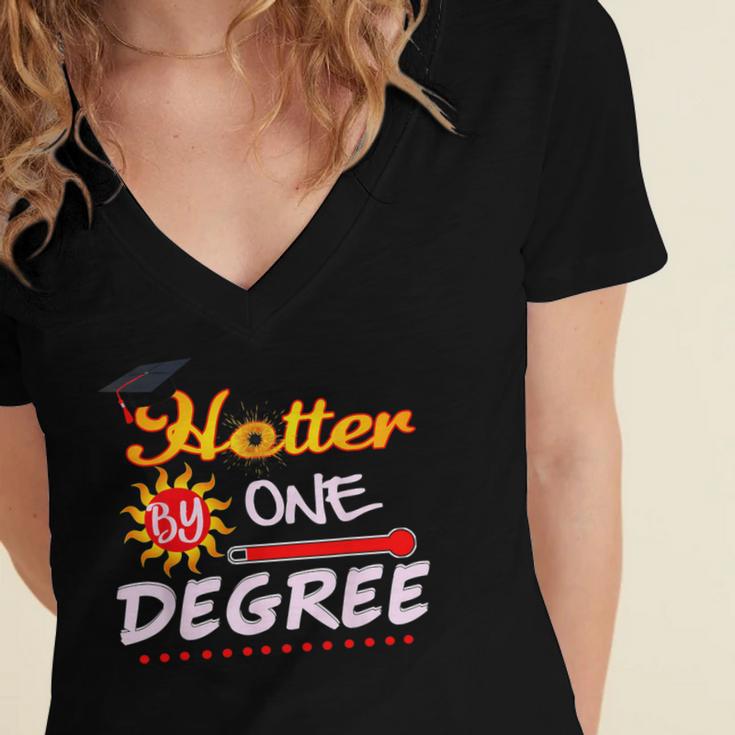 Hotter By One Degree Class Of Graduation 2019 Women's Jersey Short Sleeve Deep V-Neck Tshirt