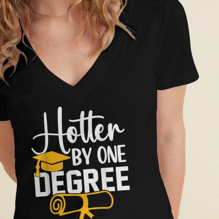Hotter By One Degree Graduation 2025 Women's Jersey Short Sleeve Deep V-Neck Tshirt