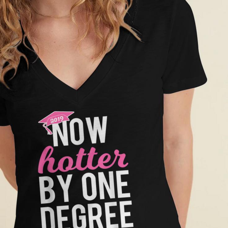 Now Hotter By One Degree Graduation T-Shirt Women's Jersey Short Sleeve Deep V-Neck Tshirt