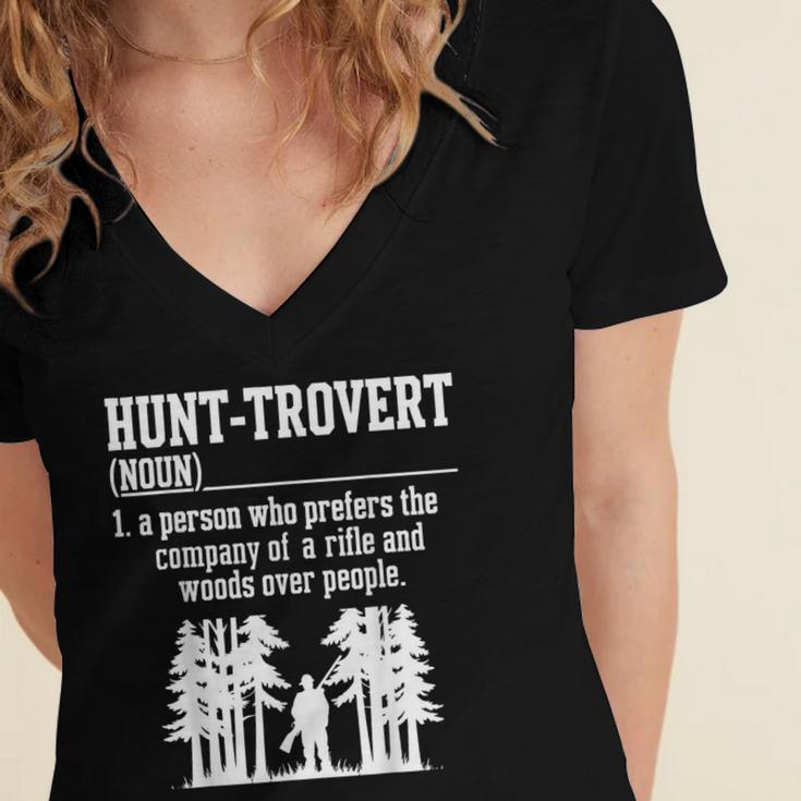 Huntrovert Introvert Hunting Women's Jersey Short Sleeve Deep V-Neck Tshirt Huntrovert Introvert Hunting Women's Jersey Short Sleeve Deep V-Neck Tshirt