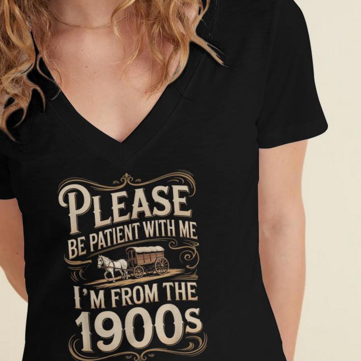 I'm From The 1900s Old Humor Boomer Dad Father's Day Women's Jersey Short Sleeve Deep V-Neck Tshirt