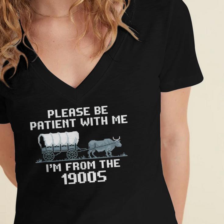 I'm From The 1900s Please Patient History Women's Jersey Short Sleeve Deep V-Neck Tshirt I'm From The 1900s Please Patient History Women's Jersey Short Sleeve Deep V-Neck Tshirt