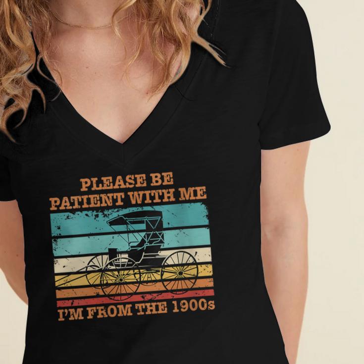 I'm From The 1900s Vintage Retirement Women's Jersey Short Sleeve Deep V-Neck Tshirt