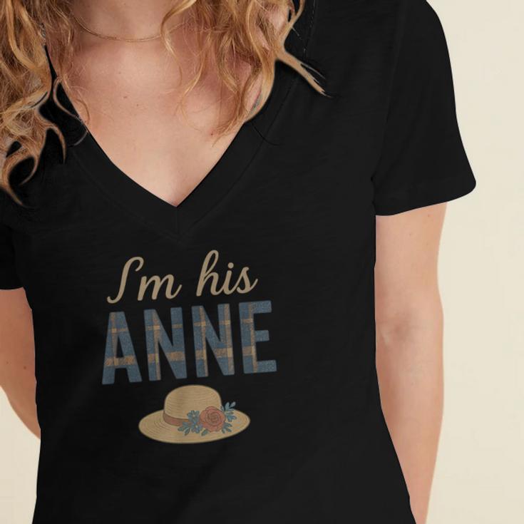 I'm His Anne Romantic Book Lover Vintage Women's Jersey Short Sleeve Deep V-Neck Tshirt I'm His Anne Romantic Book Lover Vintage Women's Jersey Short Sleeve Deep V-Neck Tshirt